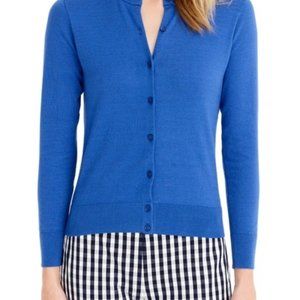 J. Crew Jackie cotton cardigan (blue, medium)